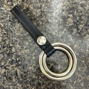 Police Loop Holster Flashlight Holder Duty Belt Ring Leather Metal Snap Military